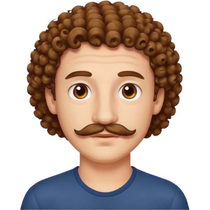Curly Mustache Man young emoji