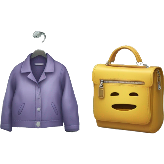 clothes in a medicine cabinet in a handbag, emoji