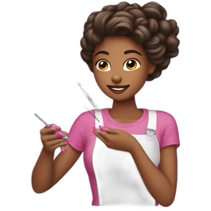 girl doing nails emoji