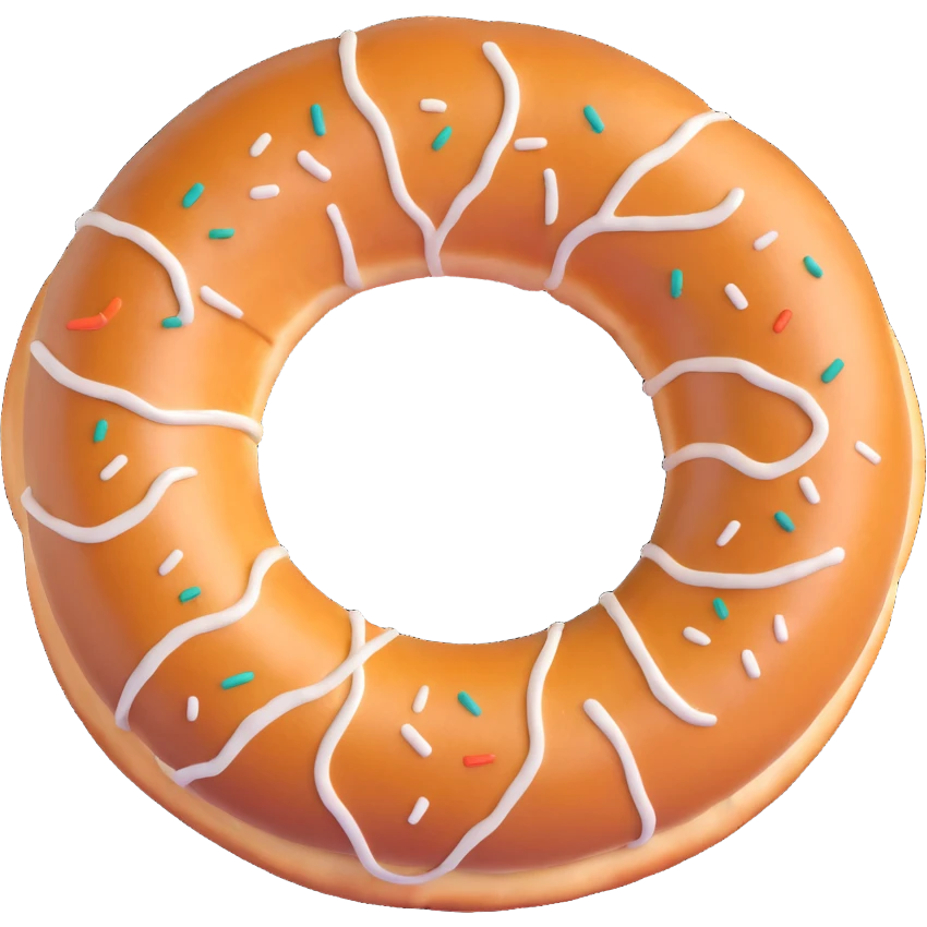 a simit, the Turkish sesame bread ring, 3D emoji style emoji