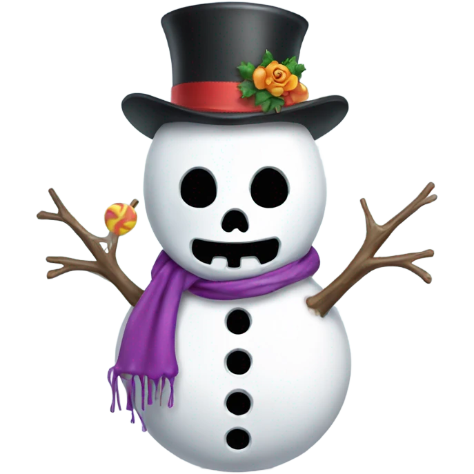Candy skull snowman emoji