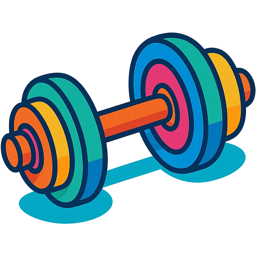 halteres, colorful, playful style emoji