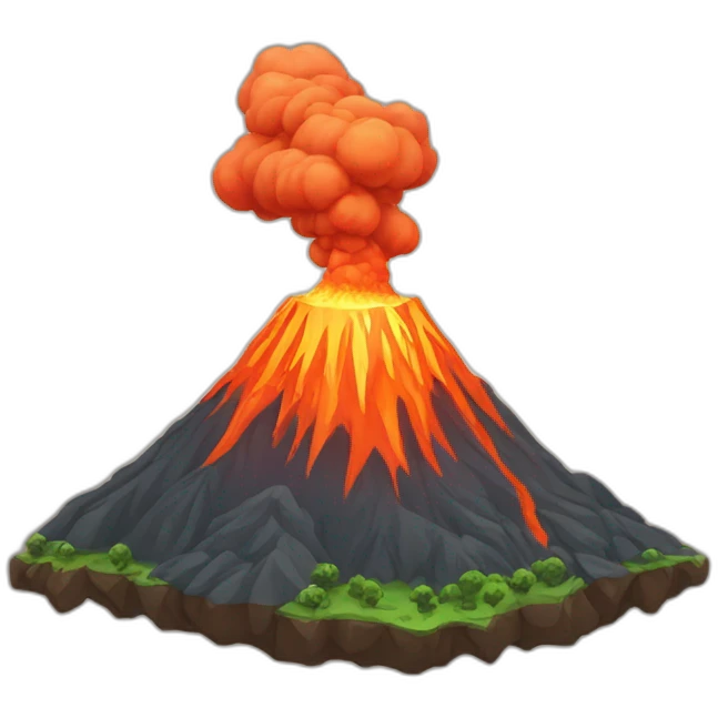 Volcano erupting emoji