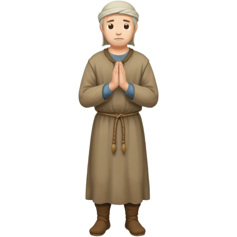 medieval peasant standing and praying full body emoji
