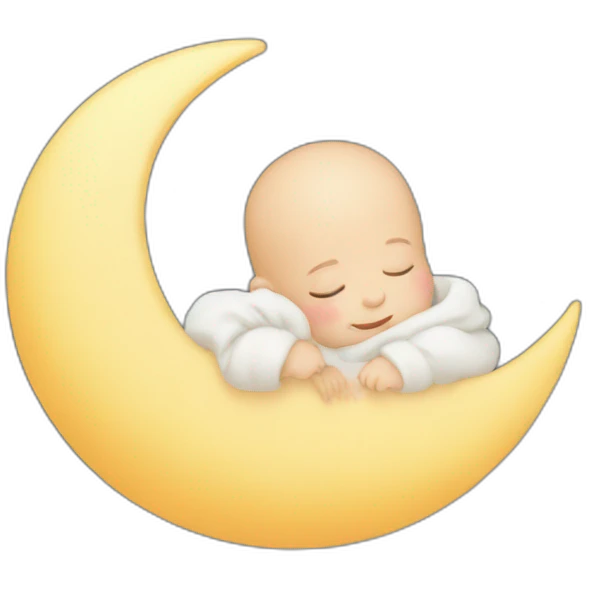 baby nap on moon emoji