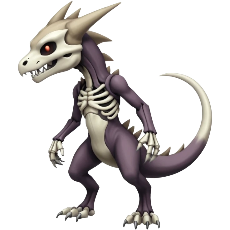Shiny Badass Edgy Dark Evil Spectral Dusky Spooky Skeletal Cool Hot Stylish Handsome Duskull-Marowak-Darkrai-Fakémon-fusion (full body) emoji