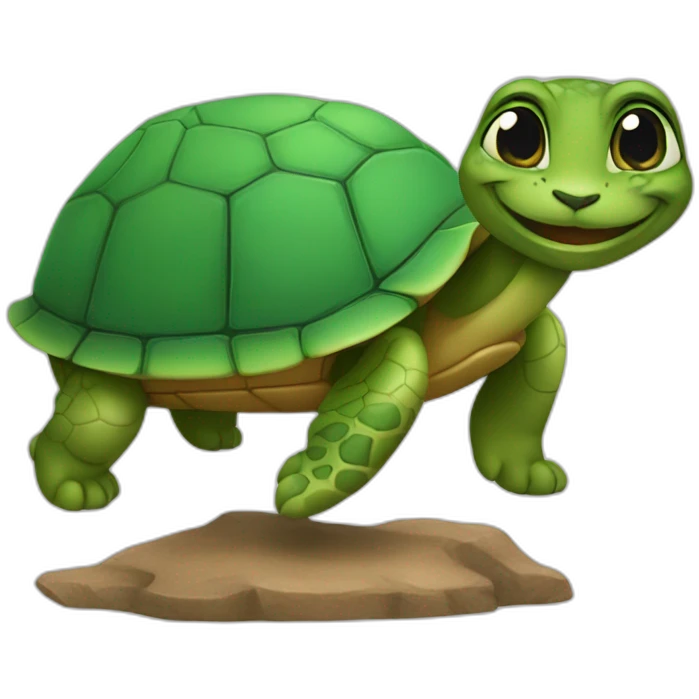 Un chat sur une tortue emoji