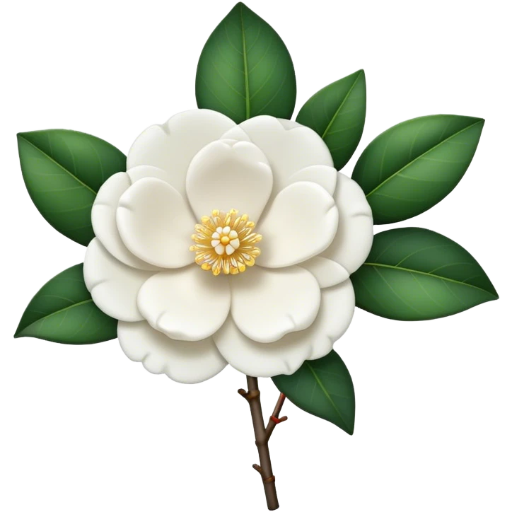 single White Camellia, straight stem emoji