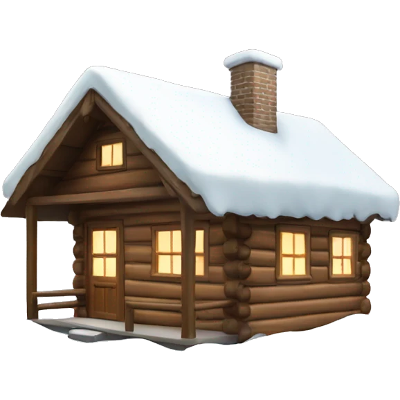 Christmas cabin with snow on roof emoji