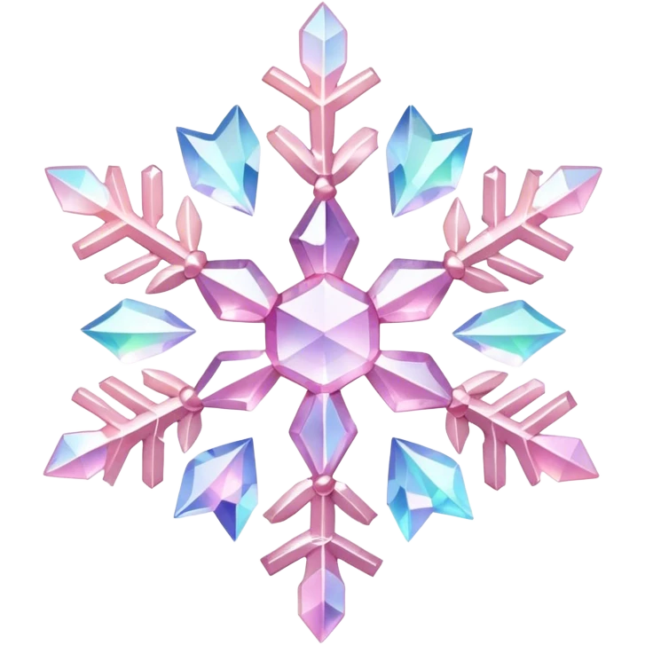 Pastel Pink crystal gemstone snowflake  emoji