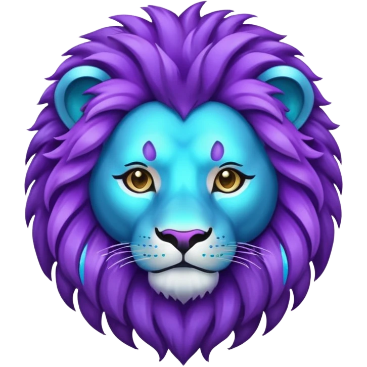 glitter purple and cian lion emoji