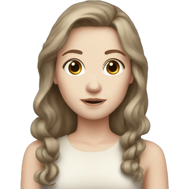 pale skin, brown hair emoji