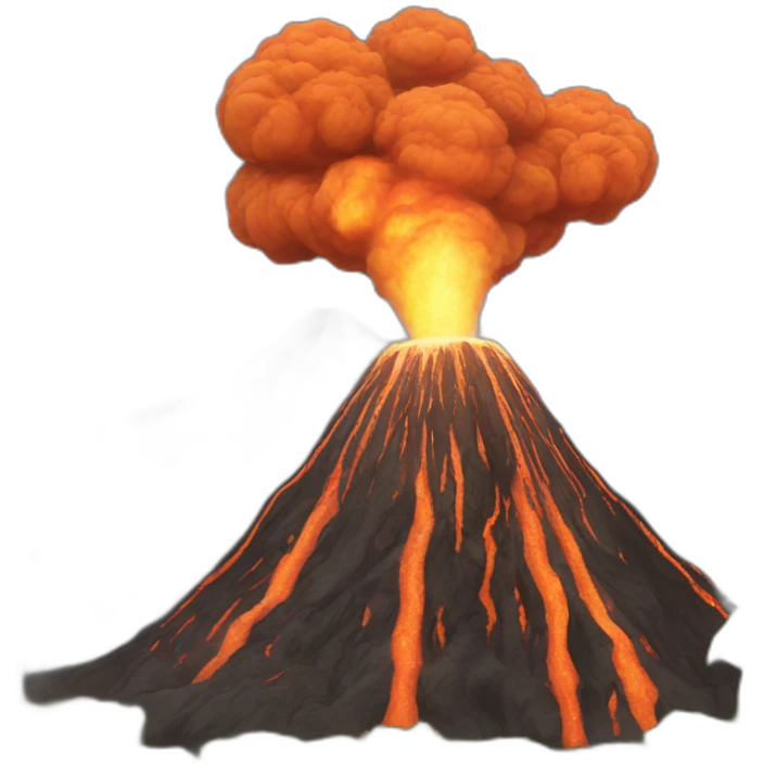 Volcano erupts cats emoji