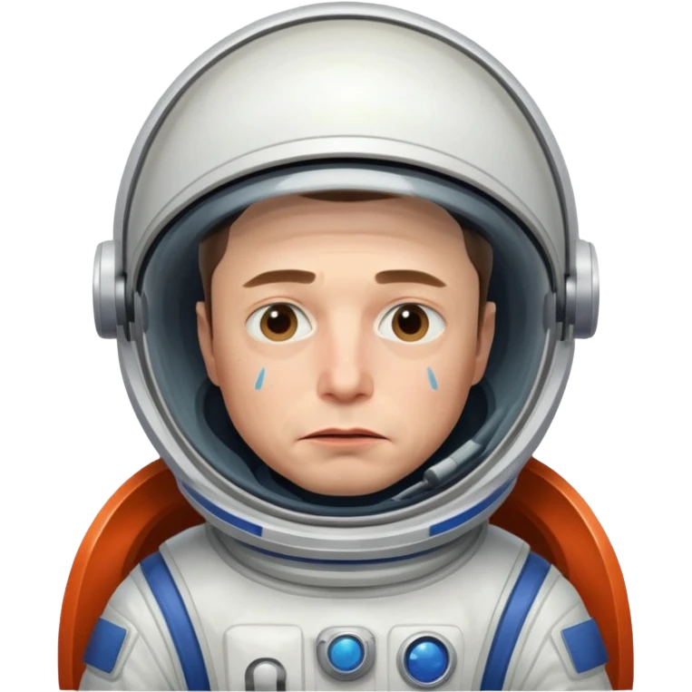Elon Musk in the space Sad emoji