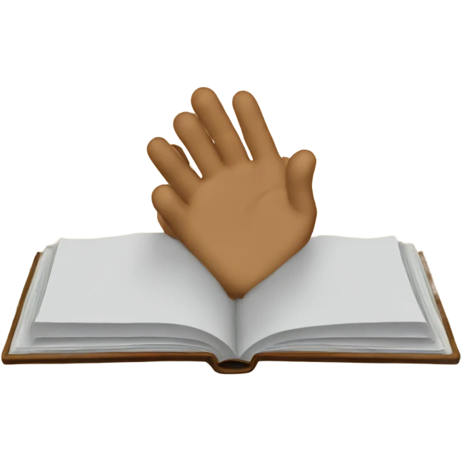 open book over hands emoji