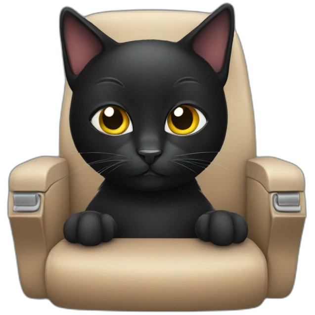 A black cat in an airplane seat emoji