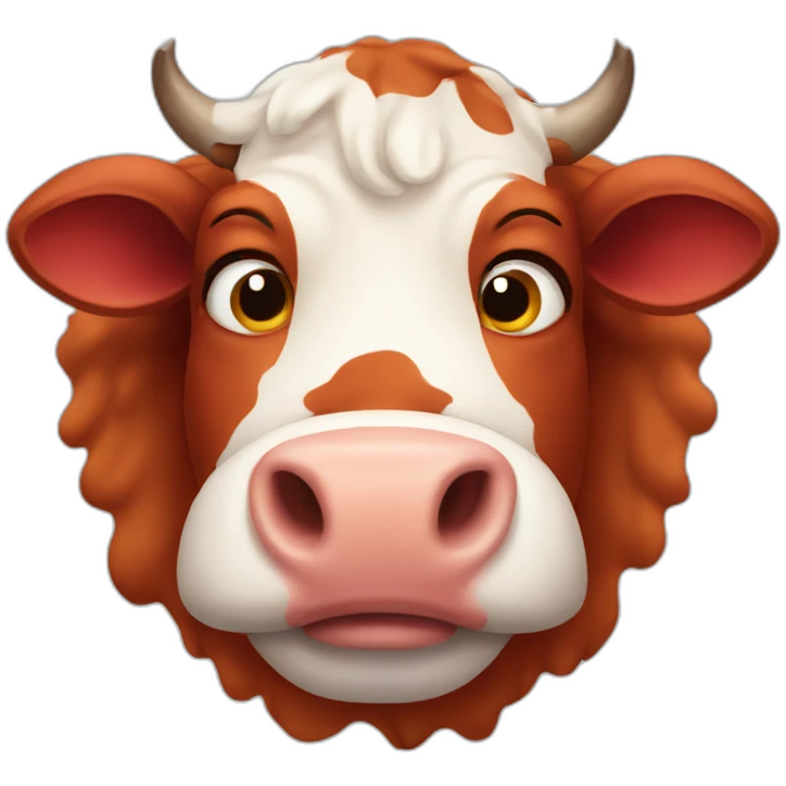 the head of a big red cow emoji