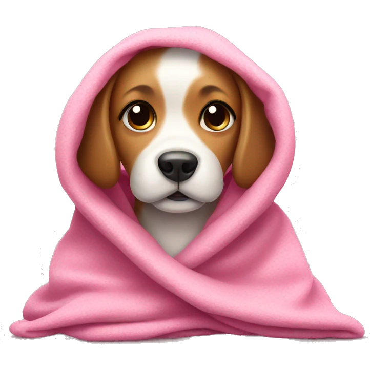 cute dog with a pink blanket emoji