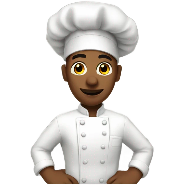 A white Chef in a kitchen emoji