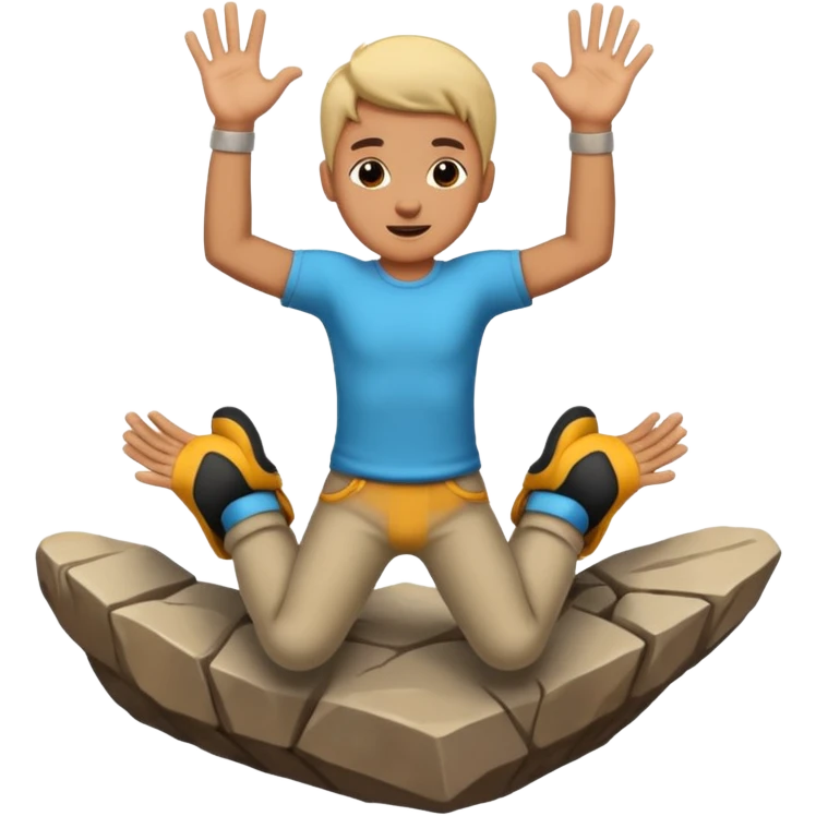 Jumping with rock hands emoji