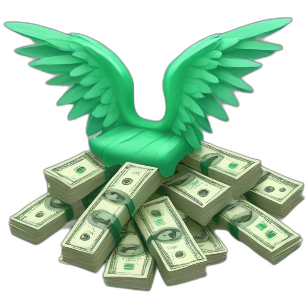 pile of cash with wings 3d emoji emoji