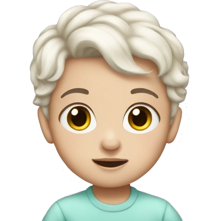 Cute baby pale dark hair emoji