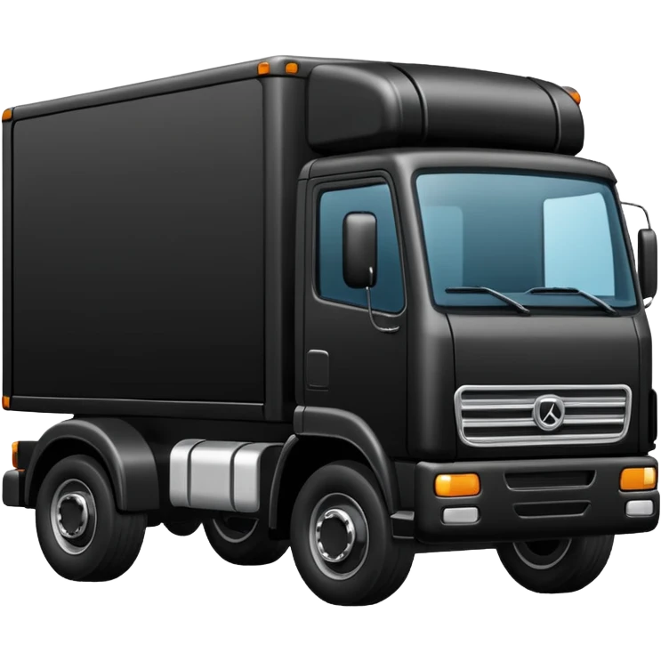 make a shipping truck emoji no colors just black outline of it and white background emoji