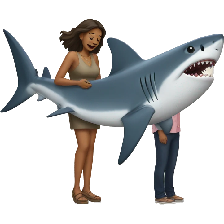 shark holding a woman emoji