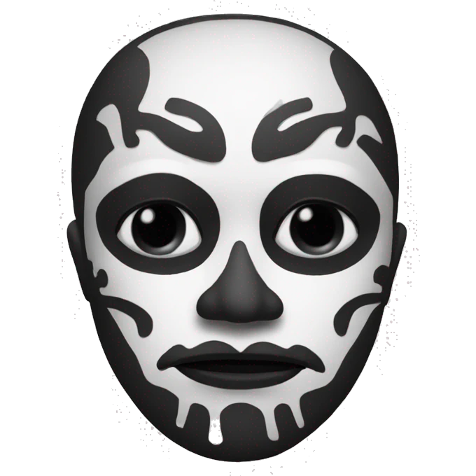 Mexican deathmask Black and white emoji