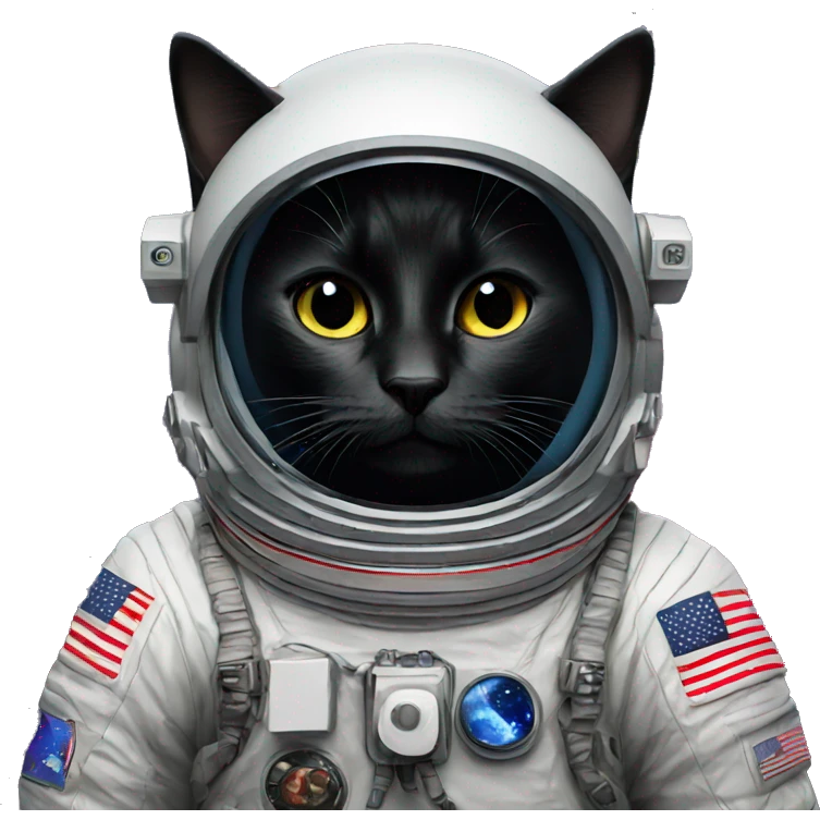 black cat astronaut emoji