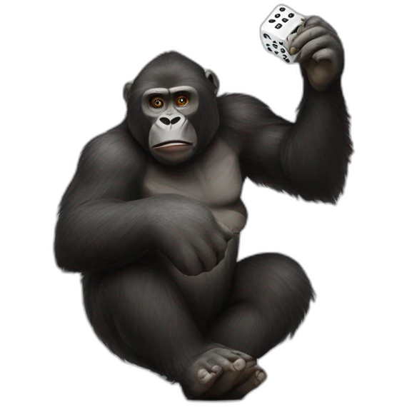Gorrila rolling dice emoji