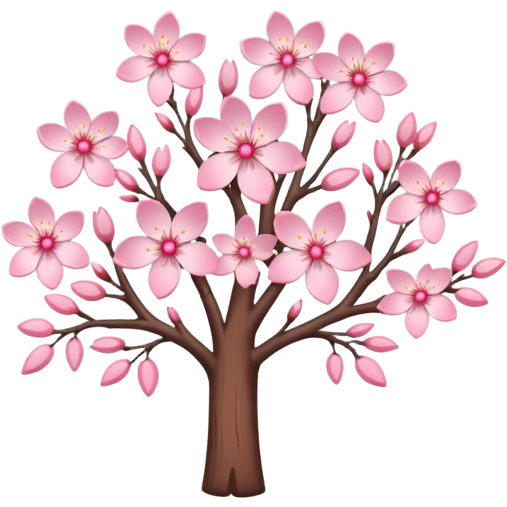 Cute Cherry blossom Cherries with pastel-colored leaves and white wood emoji