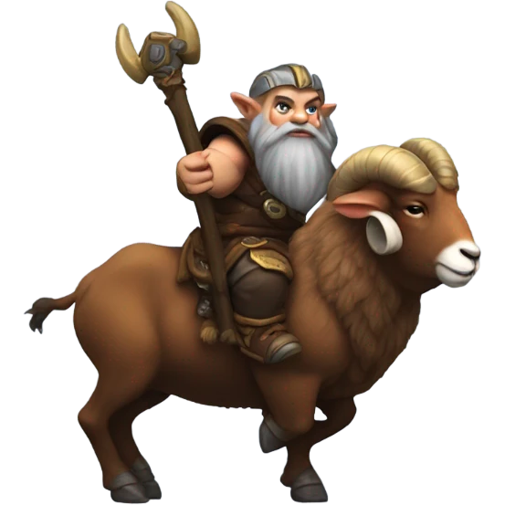 Warcraft dwarf riding a ram emoji