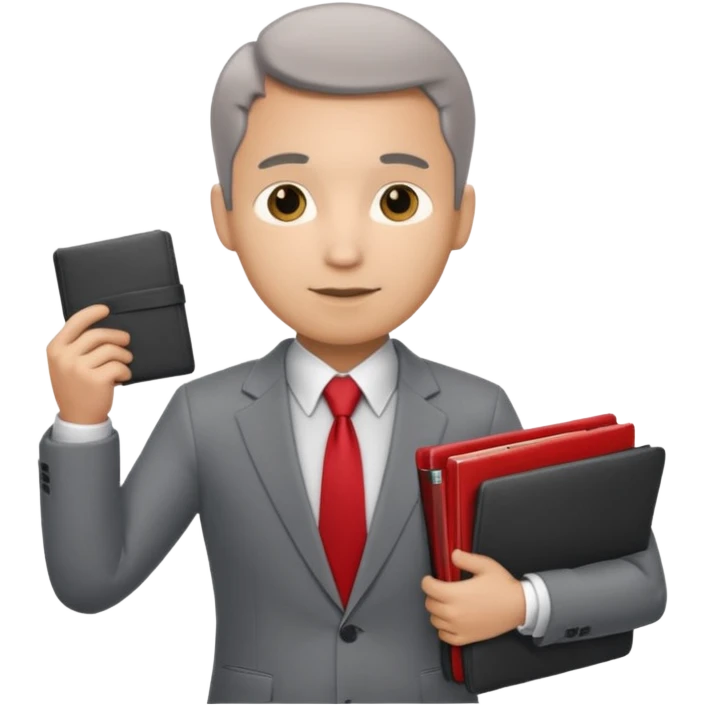 a financier man with a portfolio emoji