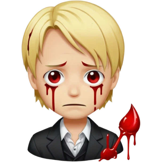 Related to chibi anime style characters of sanji animes character from his nose blood is dripping  emoji