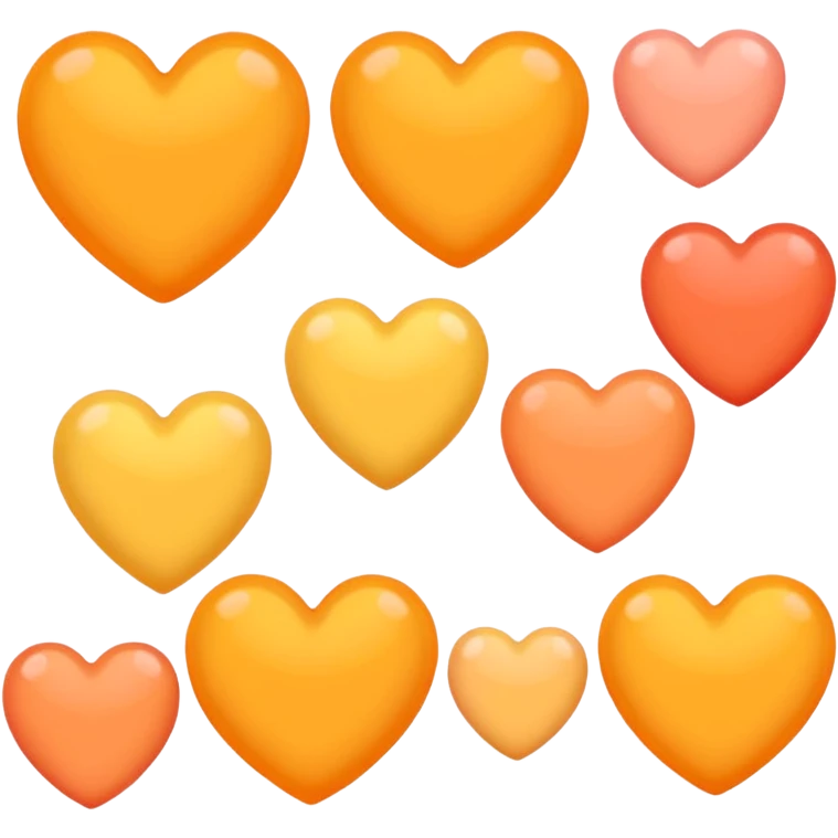 hearts. Orange and yellow.. Pastel emoji