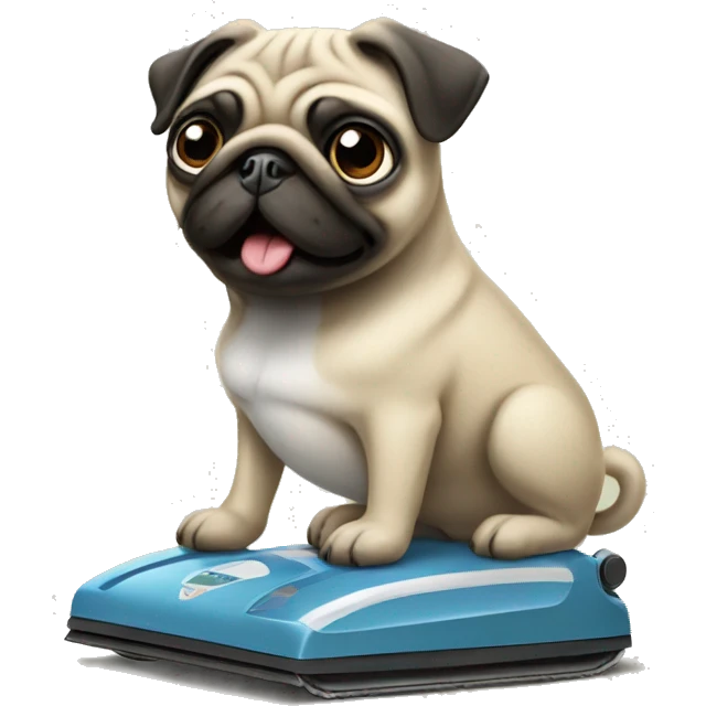 Pug on a hoover emoji