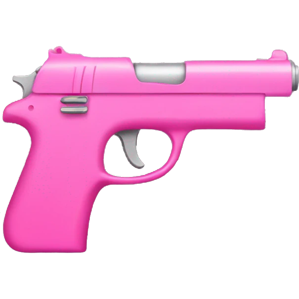 pink pistol with  pink bow emoji