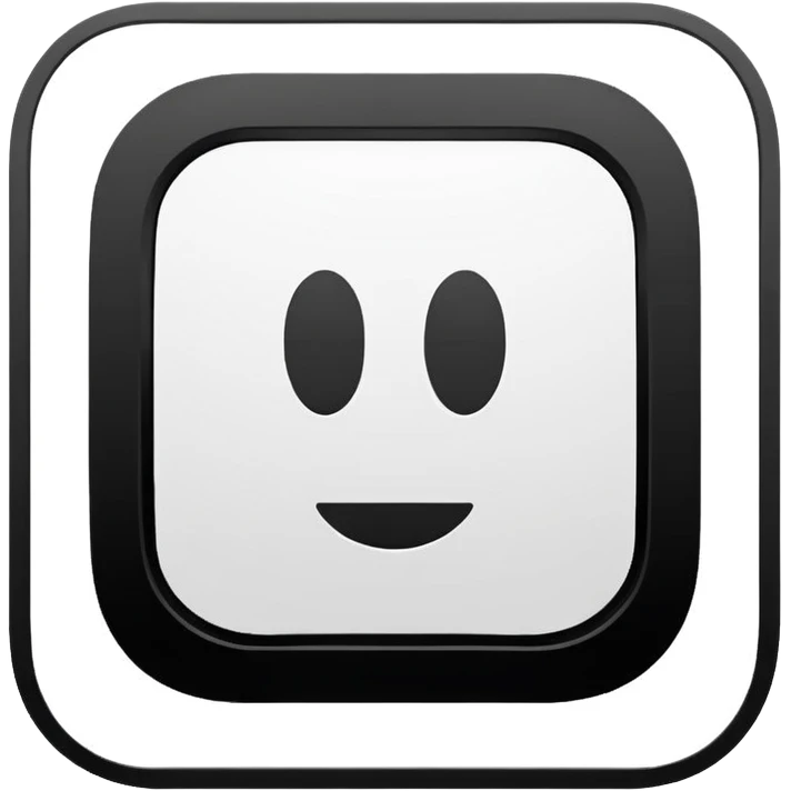 Minimalistic flat vector icon, iOS style, thin black contour on white background. Adobe Illustrator logo "Ai" inside a simple square, clean and modern, no text outside the logo, no shadows. Optionally placed on a minimal computer monitor outline emoji