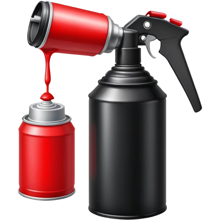 Black spray paint can for graffiti with red cap emoji