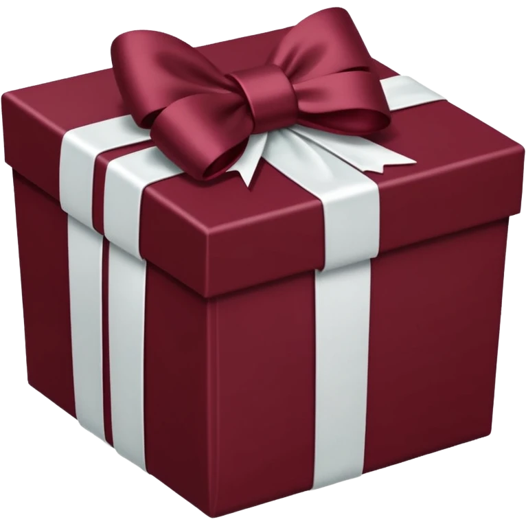 Maroon gift box with white bow emoji