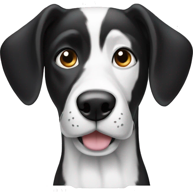 black and white hound with big ears  emoji