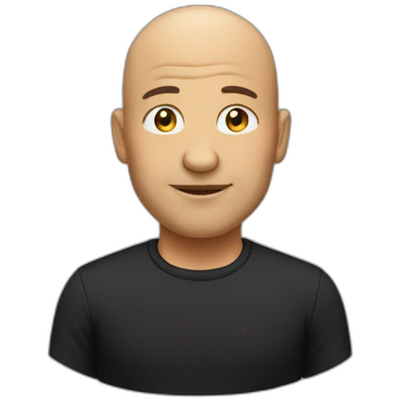 bald ceo in black t shirt emoji