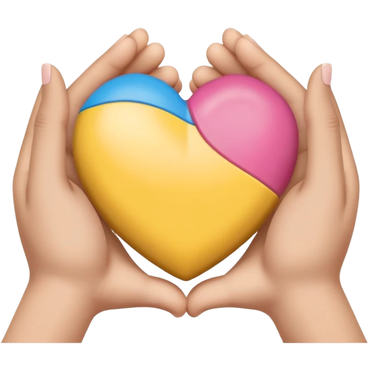 pansexual heart hands emoji