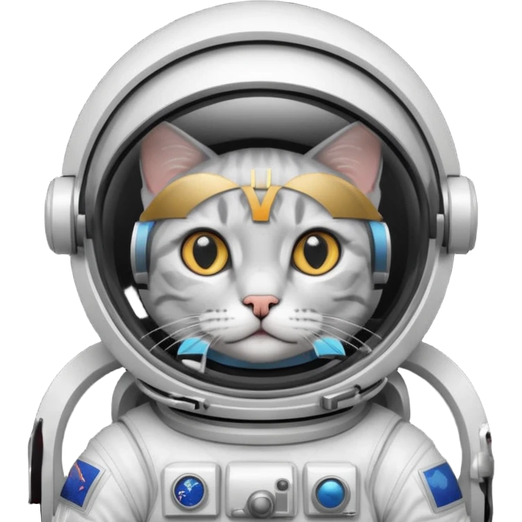 grey cat Astronaut emoji