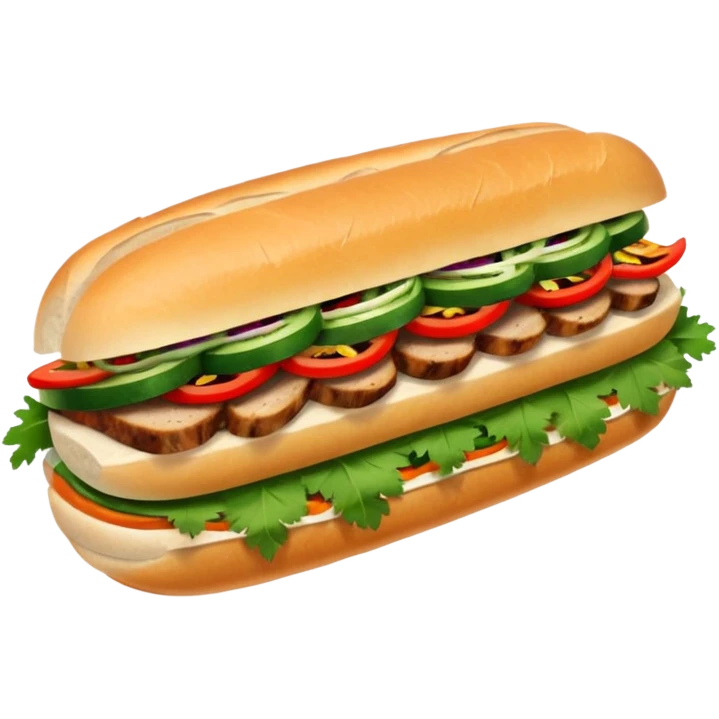 traditional banh mi with char grilled pork emoji