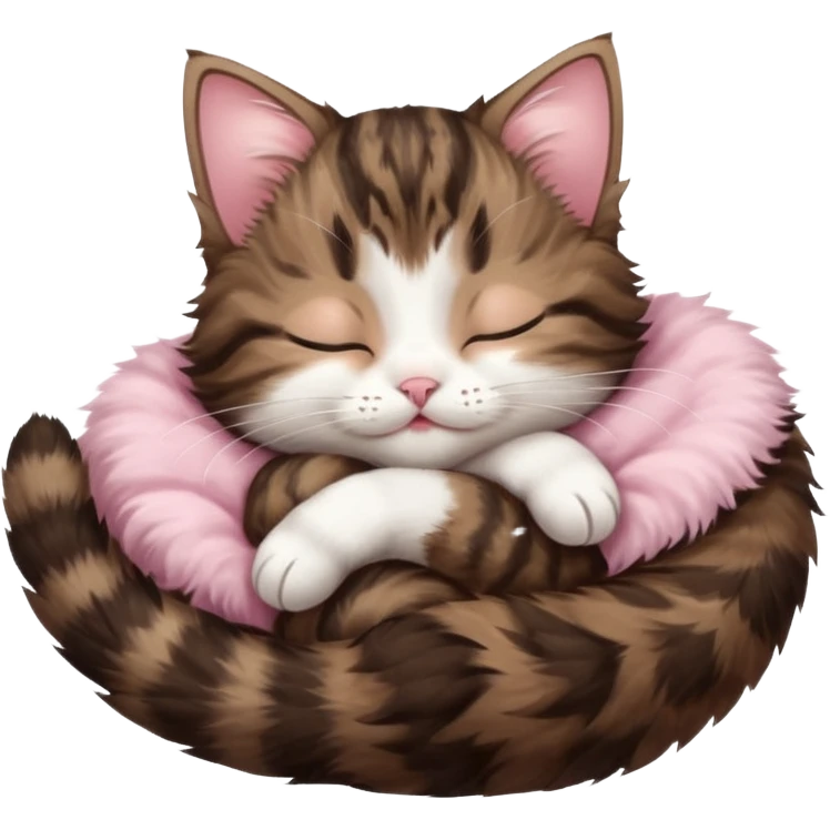 dark brown tabby and white kitten sleeping upside down on its back emoji