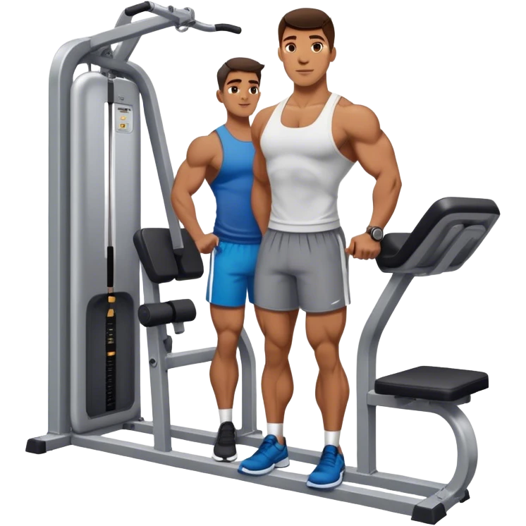 guy next to gym calf-raise machine emoji