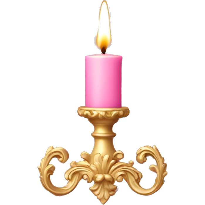 Pink and gold rococo candle  emoji