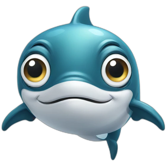 A dolphin with a monocle emoji